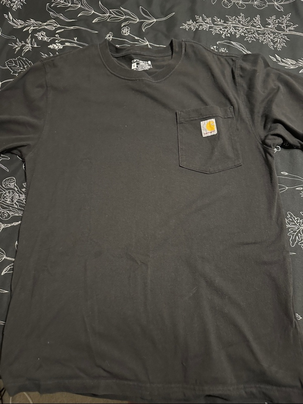 Carhartt Men's Black Pocket Tee with Logo Patch